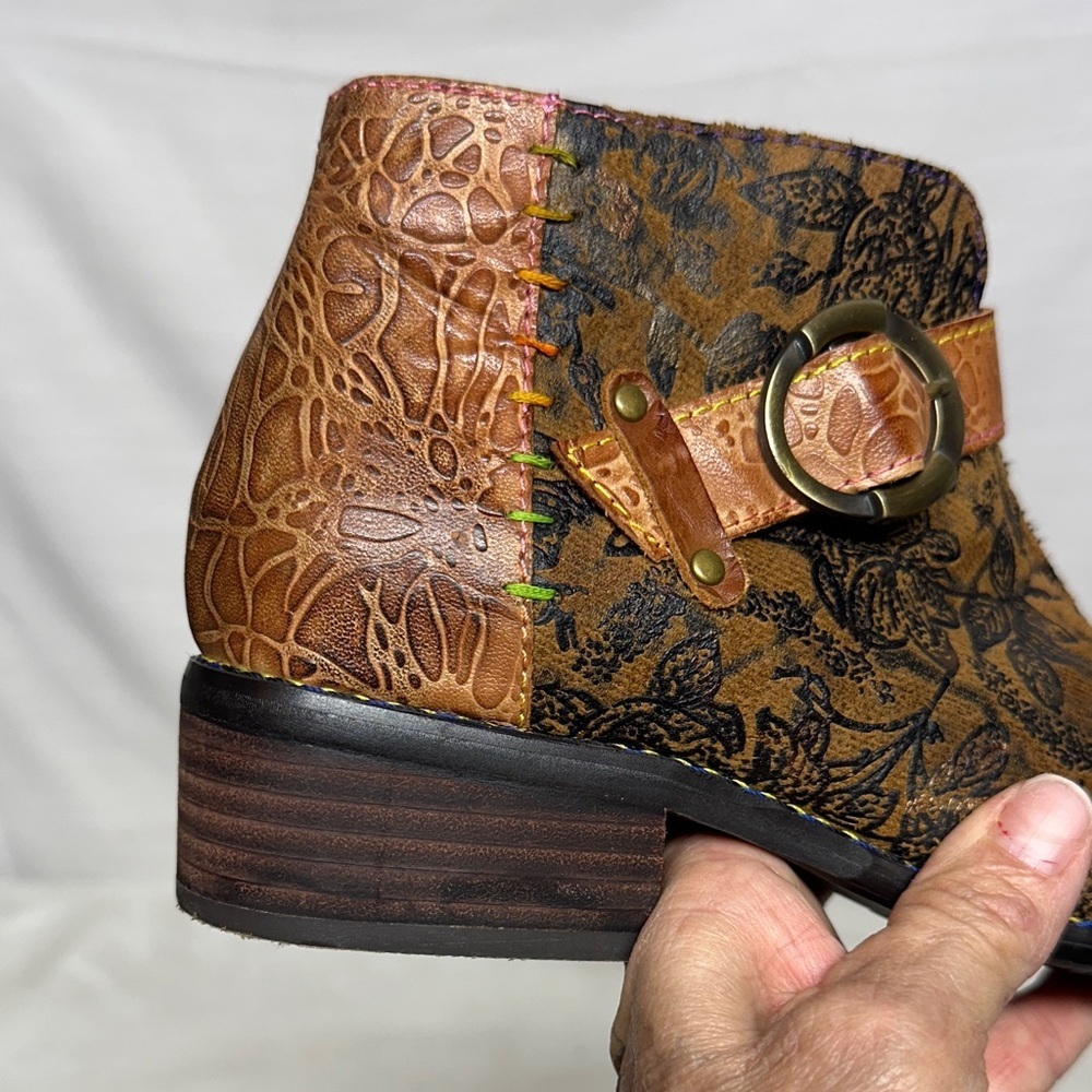 Spring Step L'Artiste Georgiana Multicolor Leather Ankle Boots - Picture 3 of 16